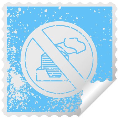 sıkıntılı kare etiketi simgesi kağıtsız ofis sembol peeling