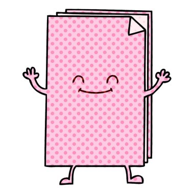 Kağıt ilginç çizgi roman tarzı çizgi film mutlu yığını