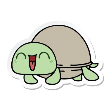 ilginç bir el etiket karikatür kaplumbağa çizilmiş