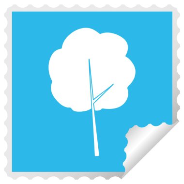 ilginç kare peeling etiket karikatür ağaç