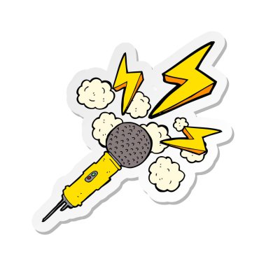 etiket bir karikatür mikrofon