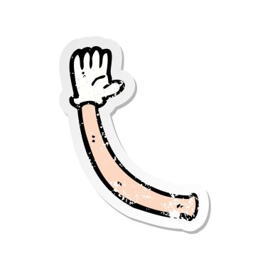 bir çizgi film kolu Retro sıkıntılı etiket