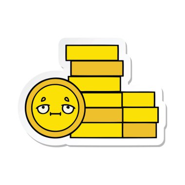 sevimli çizgi etiket paralar