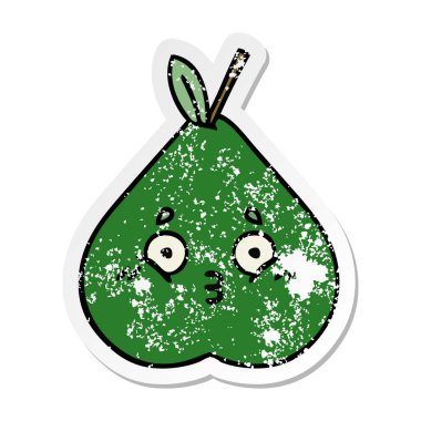 sevimli çizgi armut sıkıntılı etiket