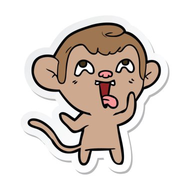 etiket bir deli karikatür maymun