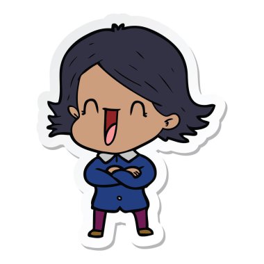 etiket bir karikatür komik kadın