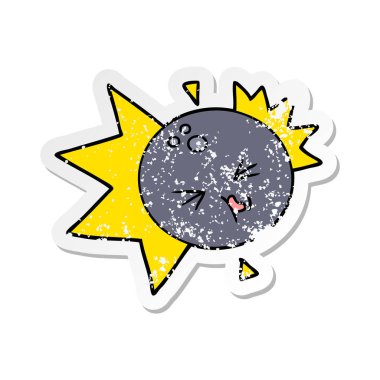 bir çizgi film bowling topu çarpıcı sıkıntılı etiket