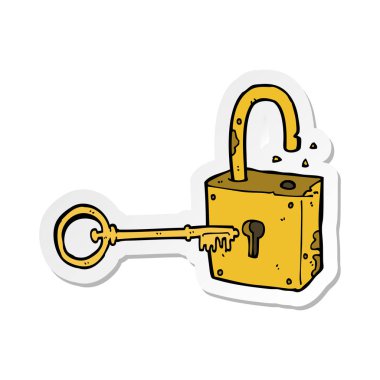 caroon paslı eski asma kilit etiket