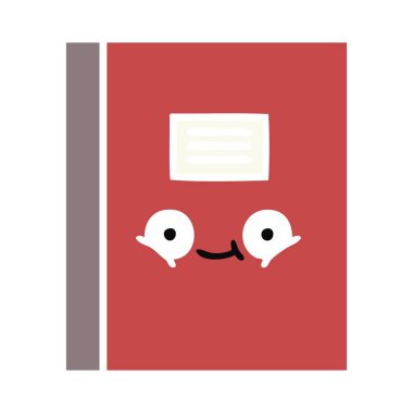 düz renk retro karikatür defter