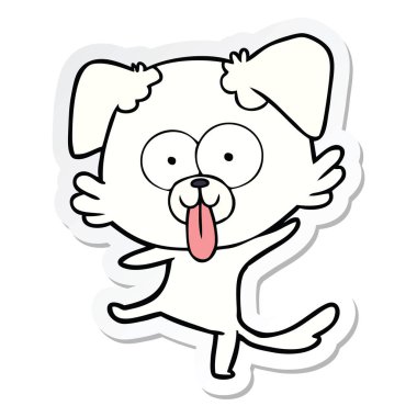 bir komik karikatür dans eden köpek etiket