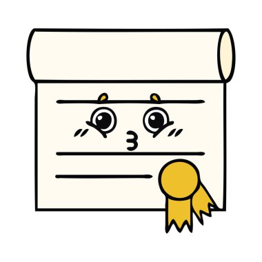 sevimli çizgi sertifika