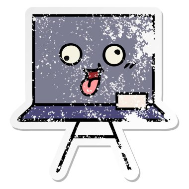 sevimli çizgi yazı tahtası sıkıntılı etiket