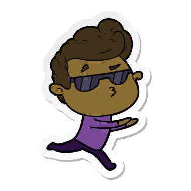 etiket bir çizgi film serin adam