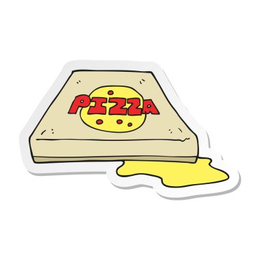 Sticker of a cartoon pizza vector