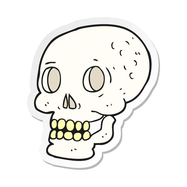 Etiqueta Crânio Halloween Desenhos Animados — Vetor de Stock