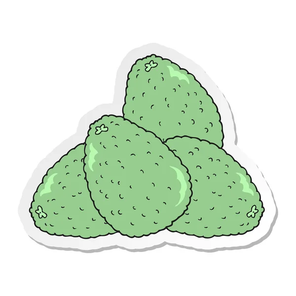 Sticker of a cartoon avocados — Stock Vector