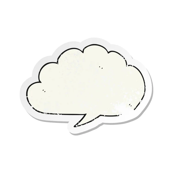 Retro Distressed Sticker Carton Cloud Speech Bubble — Stock Vector