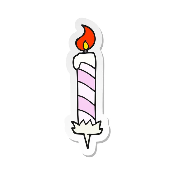卡通生日蛋糕蜡烛贴纸 — 图库矢量图片