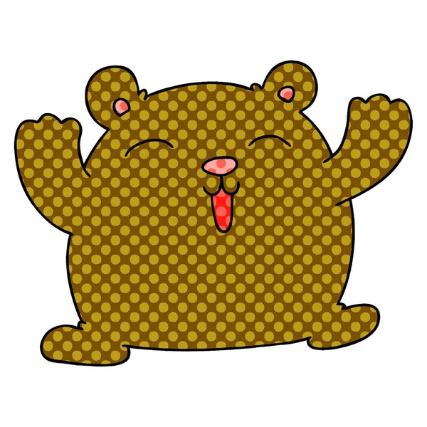 Ekscentryczne komiksu stylu kreskówka śmieszne niedźwiedź — Wektor stockowy