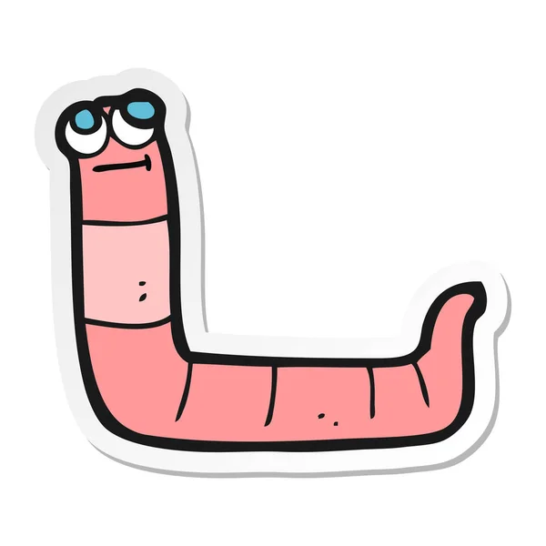 Stiker Cartoon Worm — стоковый вектор