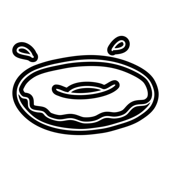 Dessin d'icône de dessin animé d'un donut anneau glacé — Image vectorielle
