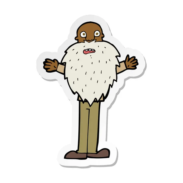 Sticker Cartoon Bearded Old Man — Stock Vector