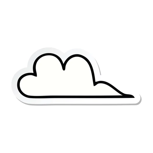 Pegatina de una linda nube de dibujos animados — Vector de stock