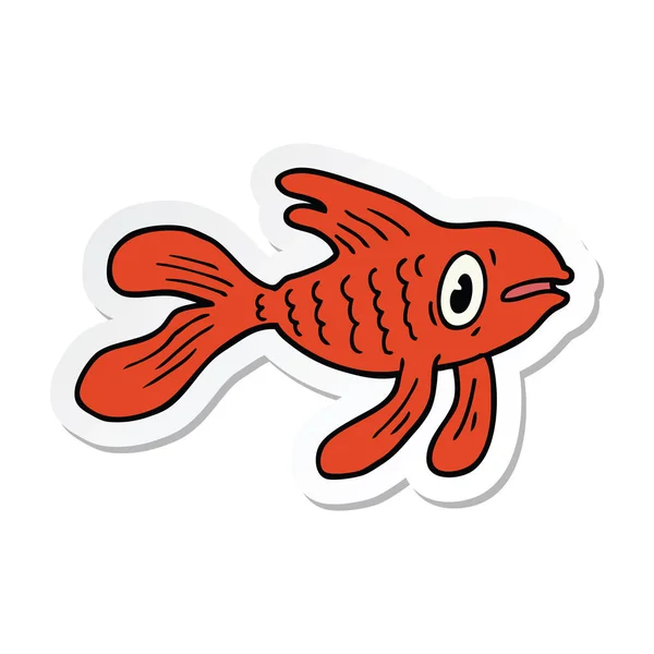 Sticker Cartoon Fish — Stock Vector