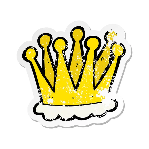 Retro distressed sticker of a cartoon crown — Stock Vector