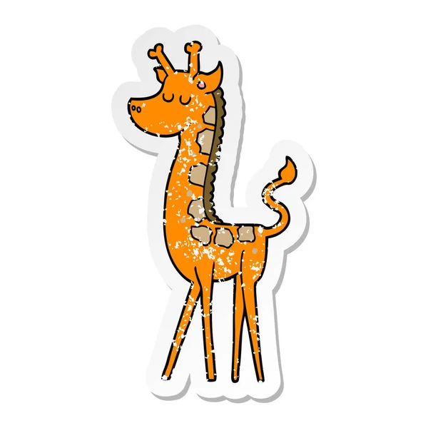 Мучительный Наклейка Жирафа Мультфильма — стоковый вектор