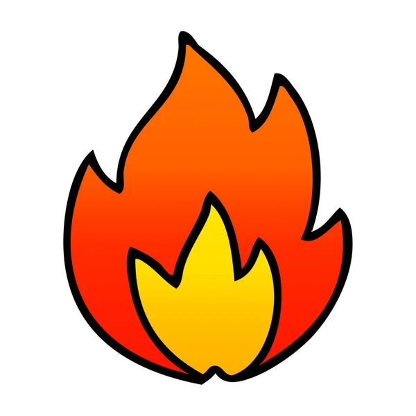 Gradient shaded cartoon fire — Stock Vector