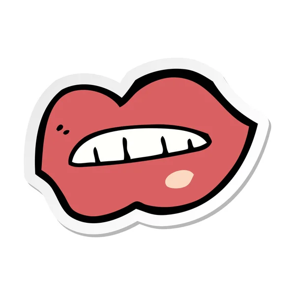 Sticker Cartoon Lips — Stock Vector