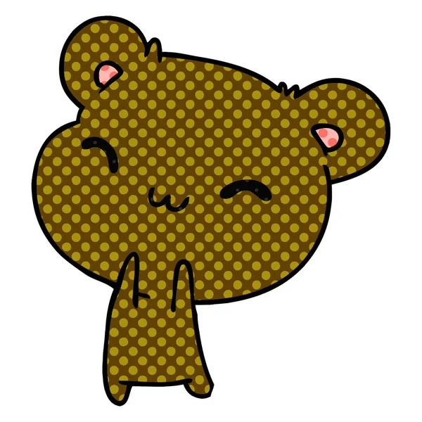 Мультфильм Кавайи милый плюшевый мишка — стоковый вектор