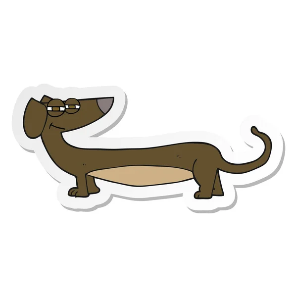 Etiqueta Dachshund Desenho Animado —  Vetores de Stock