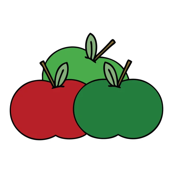 Roztomilý Kreslený Šťavnaté Jablko — Stockový vektor