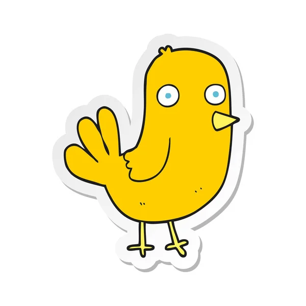 Sticker of a cartoon bird — Stock Vector