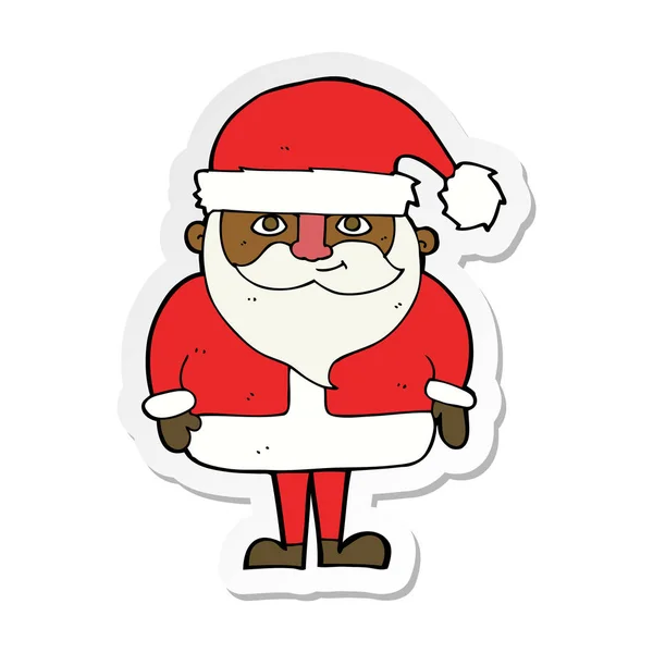 Adesivo di un cartone animato felice Babbo Natale — Vettoriale Stock