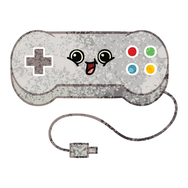 Cartone Animato Stile Illustrazione Retrò Controller Gioco — Vettoriale Stock