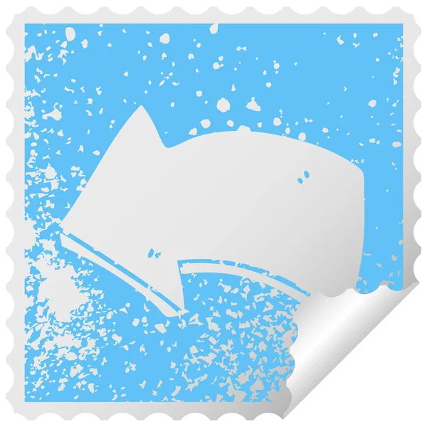 Affligé Carré Peeling Autocollant Bizarre Flèche Symbole — Image vectorielle