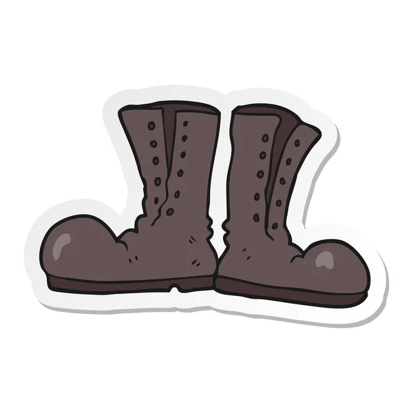 Sticker Cartoon Shiny Army Boots — Stock Vector