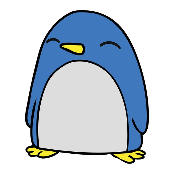 一个可爱的企鹅卡通涂鸦 — 图库矢量图片