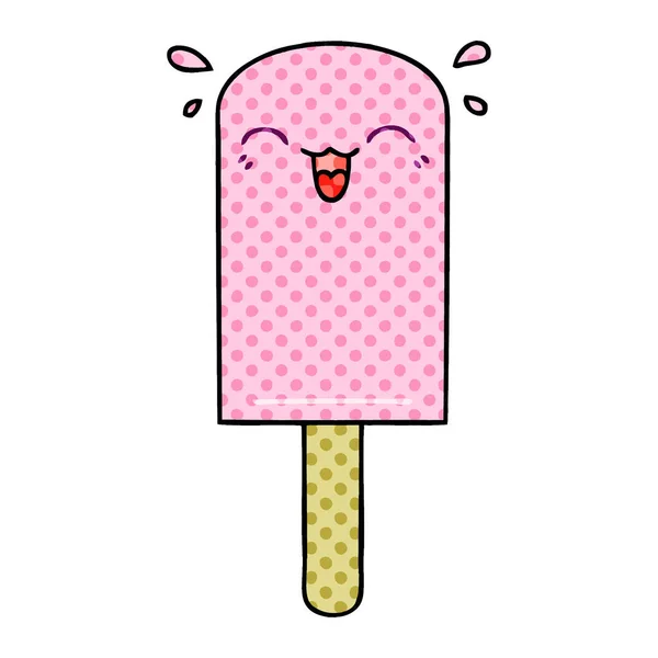 Comic Book Style Quirky Cartoon Ice Lolly — Stock Vector