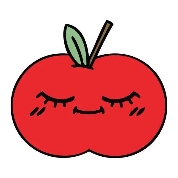 Schattige Cartoon Van Een Rode Appel — Stockvector