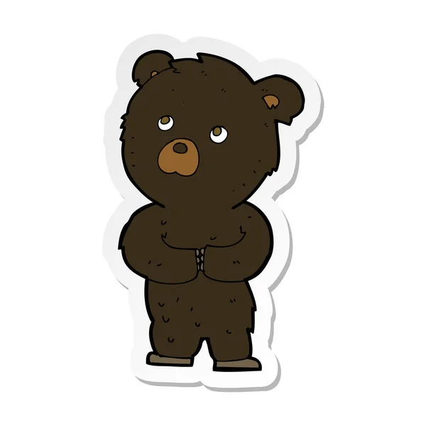 卡通黑熊幼崽的贴纸 — 图库矢量图片
