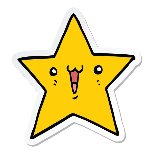 Sticker Happy Cartoon Star — Stock Vector