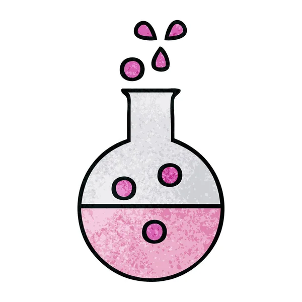 Retro Grunge Textuur Cartoon Van Een Buis Van Chemie — Stockvector