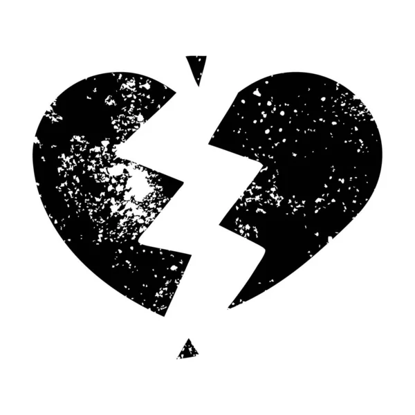 Símbolo Angustiado Corazón Roto — Vector de stock