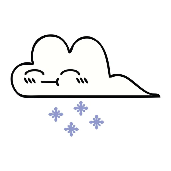 Bonito desenho animado nuvem de neve — Vetor de Stock