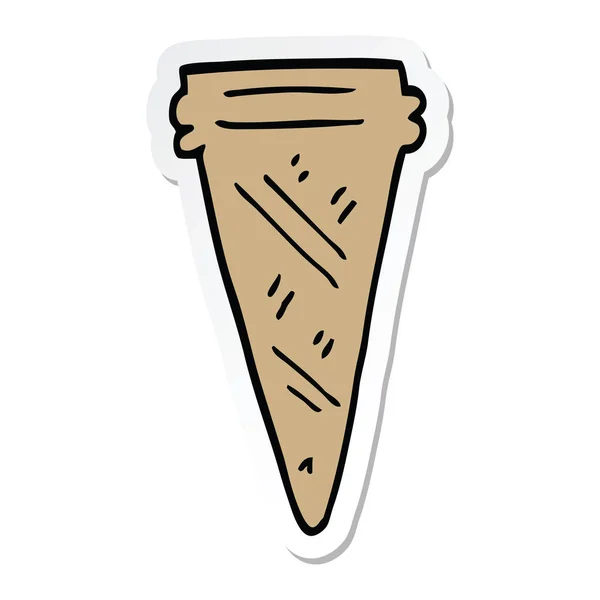 Pegatina de un cono de helado de dibujos animados — Archivo Imágenes Vectoriales