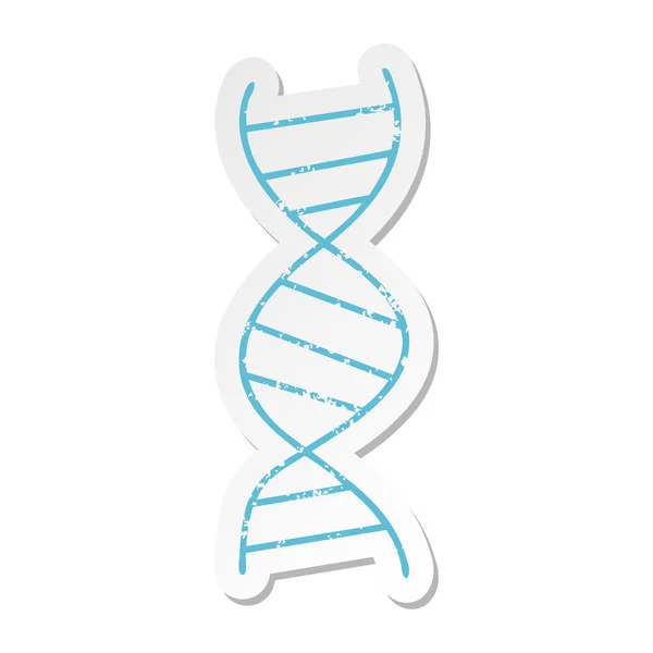 Distressed sticker of a cute cartoon DNA strand — Stock Vector